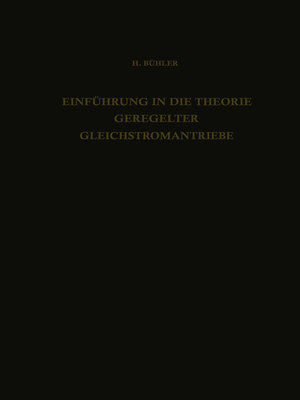 cover image of Einführung in die Theorie Geregelter Gleichstromantriebe